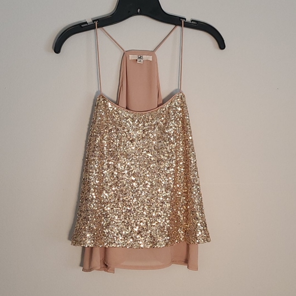 Ya Los Angeles sequin sparkle spaghetti strap tank - Picture 2 of 4